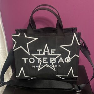 Marc Jacobs Black Tote medium sized with White Star Accents